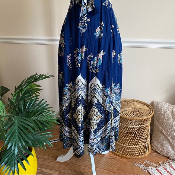 Free People Blue Boho Cut Out Cropped Jumpsuit XS - Picture 13 of 14